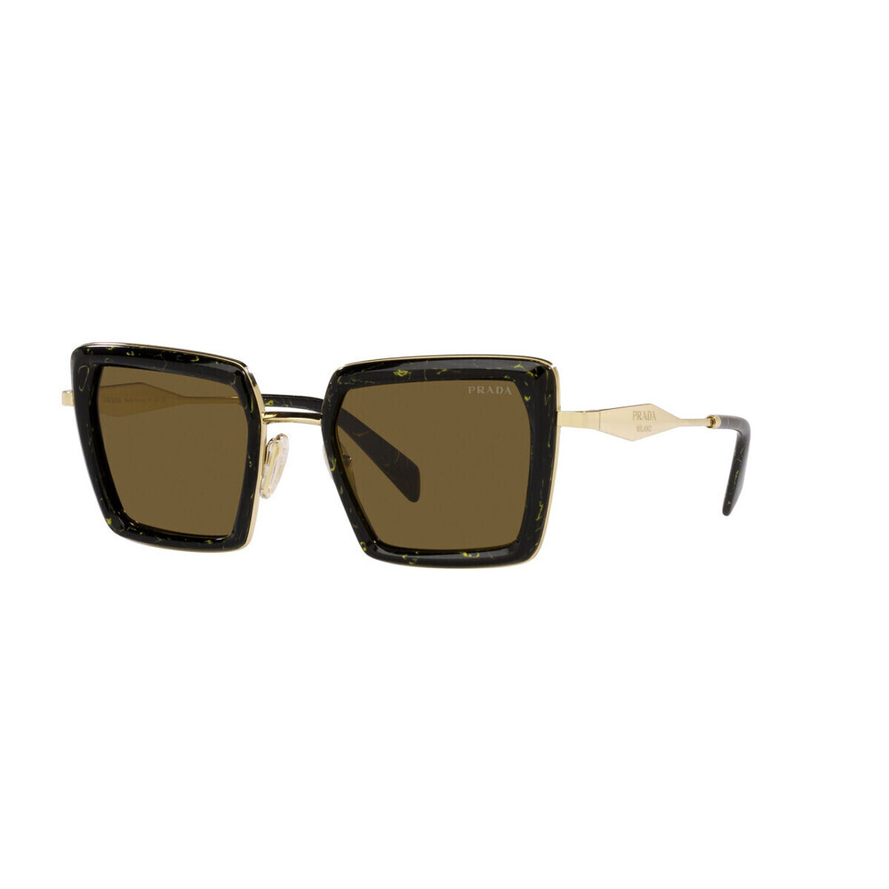 NWT Prada PR55ZS-19D01T-52 Havana Gold 52mm Sunglasses
